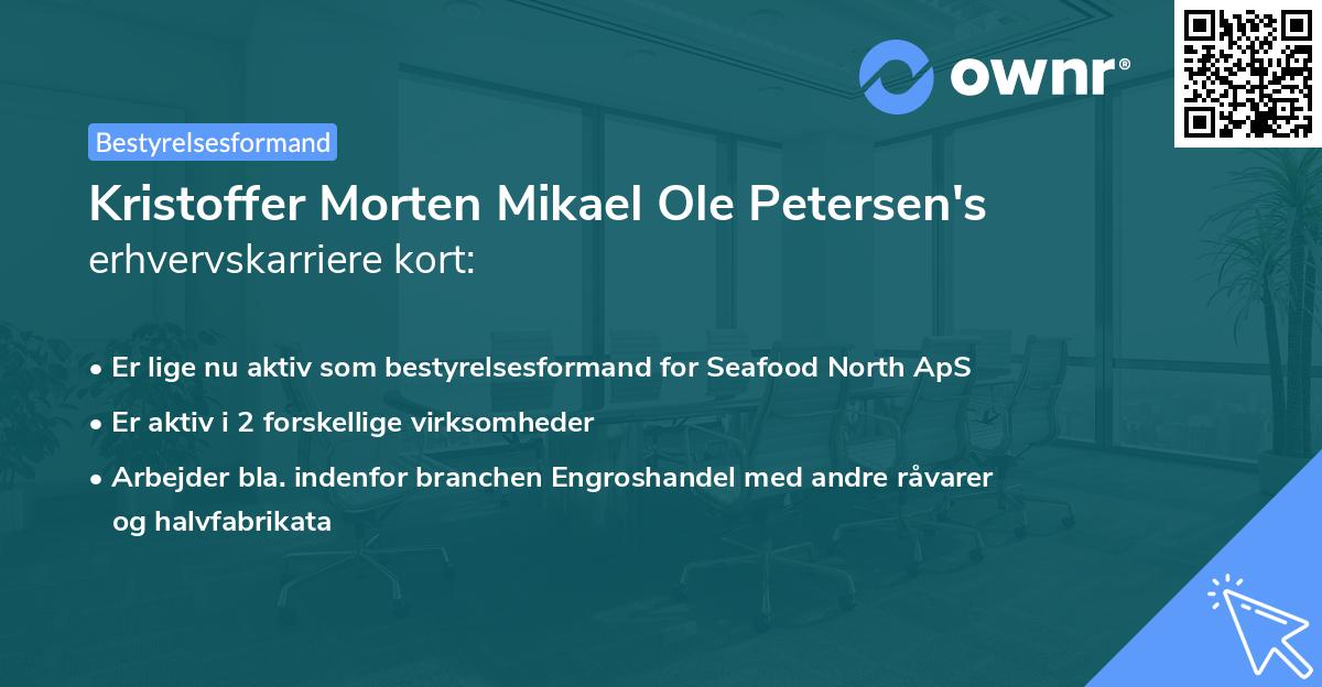 Kristoffer Morten Mikael Ole Petersen's erhvervskarriere kort