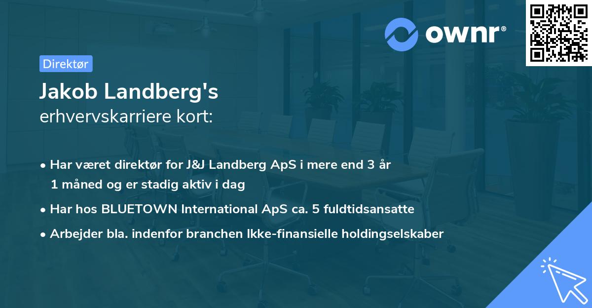 Jakob Landberg's erhvervskarriere kort
