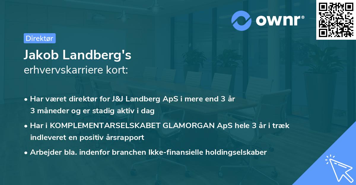Jakob Landberg's erhvervskarriere kort