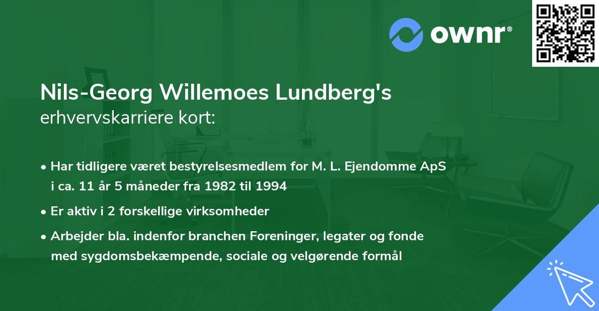 Nils-Georg Willemoes Lundberg's erhvervskarriere kort