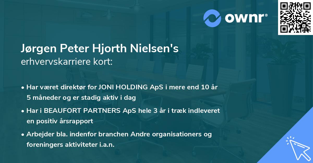 Jørgen Peter Hjorth Nielsen's erhvervskarriere kort