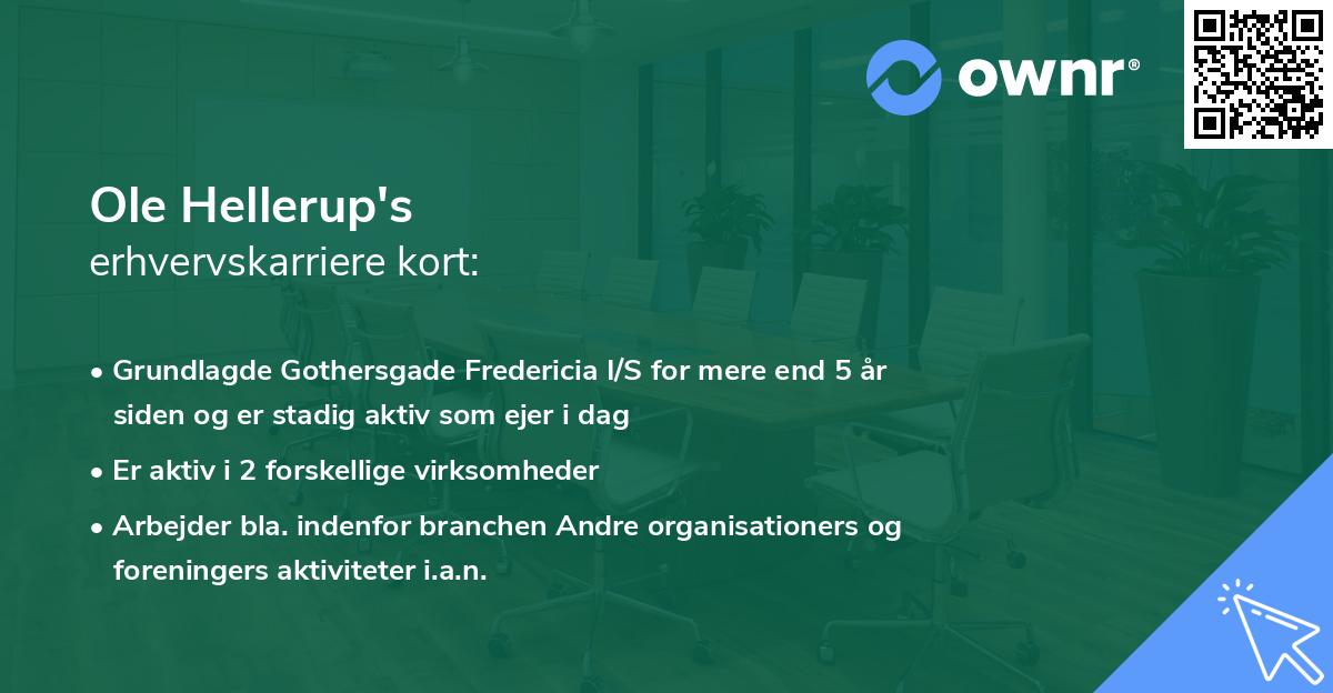 Ole Hellerup's erhvervskarriere kort