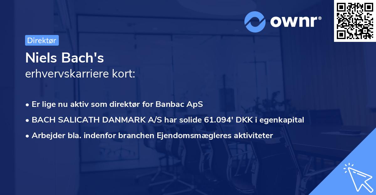 Niels Bach's erhvervskarriere kort