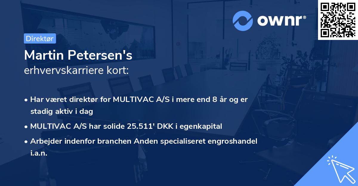 Martin Petersen's erhvervskarriere kort