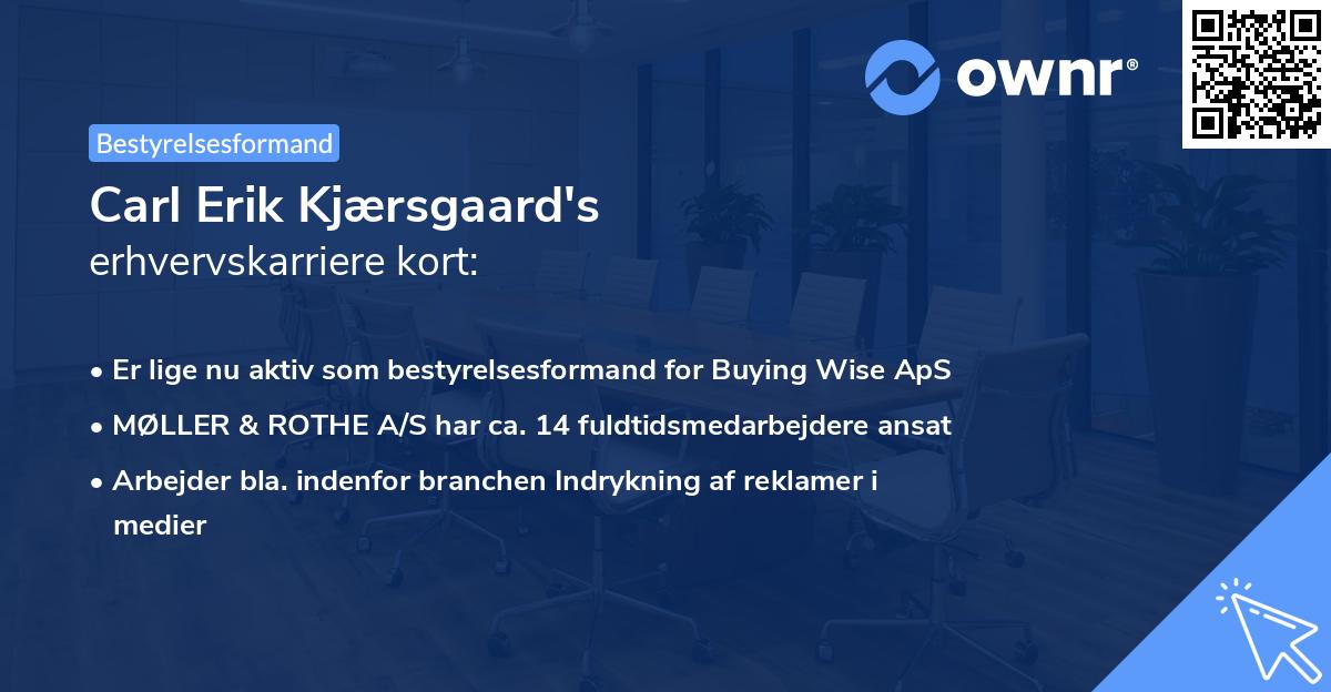 Carl Erik Kjærsgaard's erhvervskarriere kort