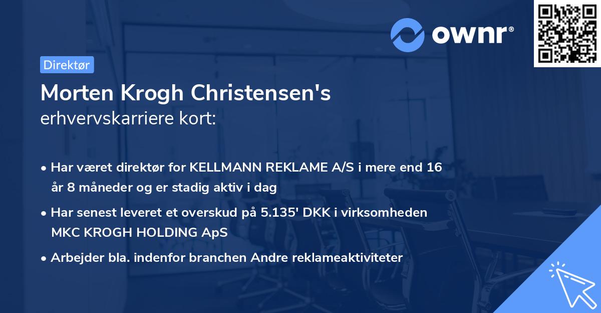 Morten Krogh Christensen's erhvervskarriere kort