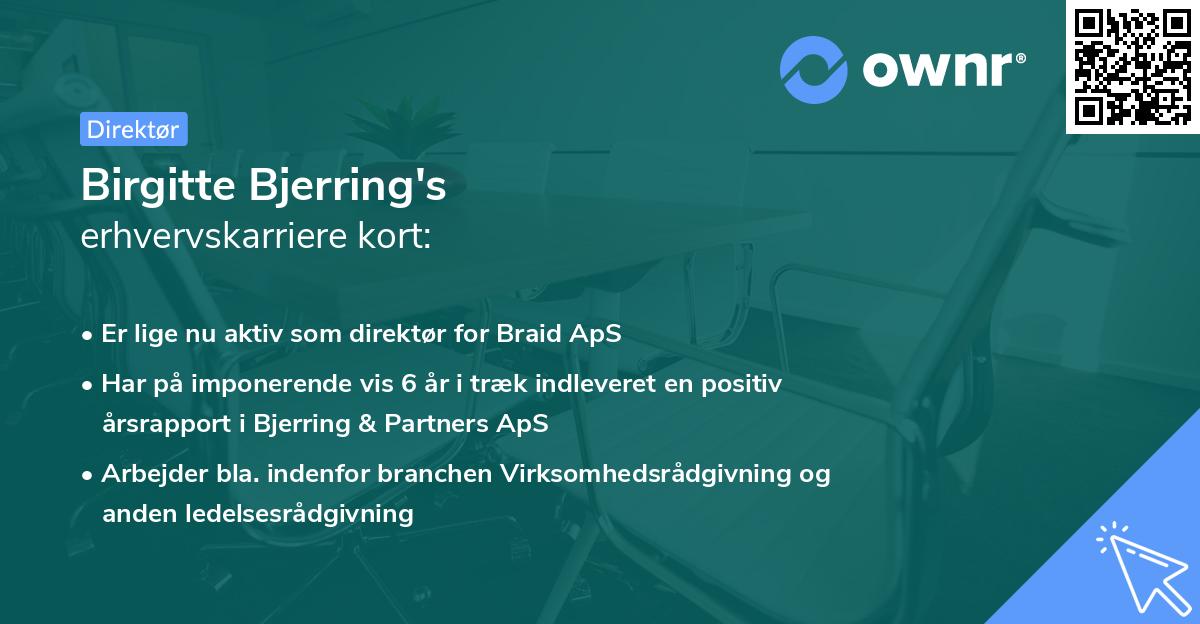 Birgitte Bjerring's erhvervskarriere kort