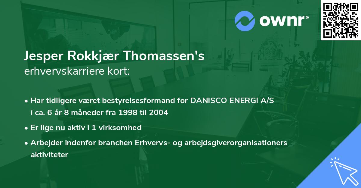 Jesper Rokkjær Thomassen's erhvervskarriere kort