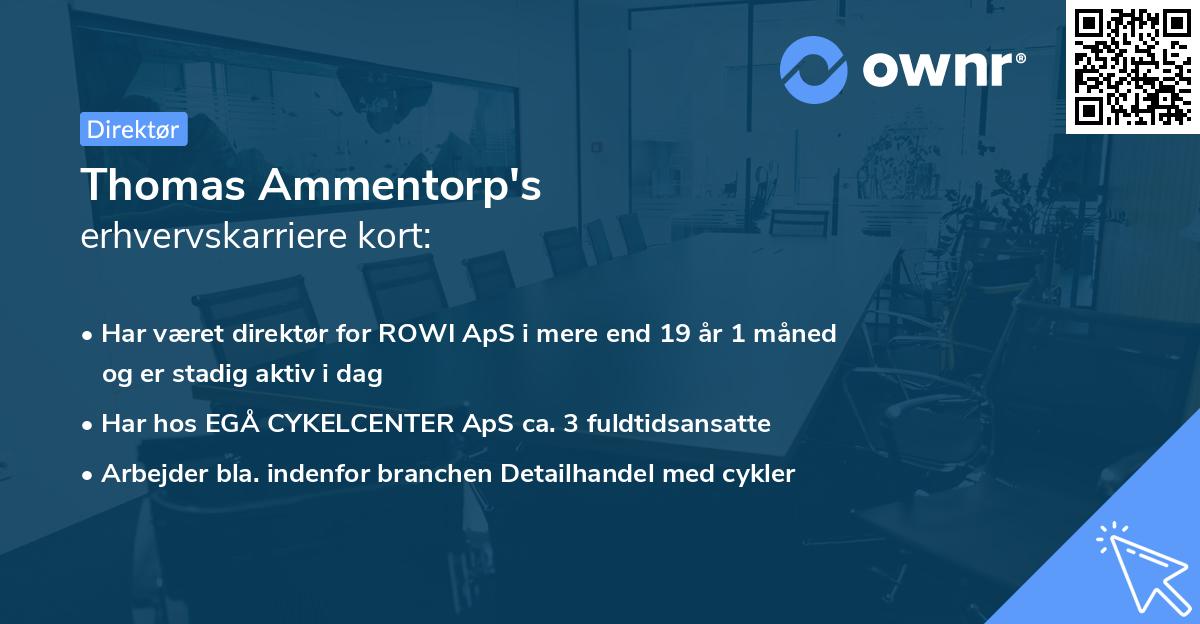 Thomas Ammentorp's erhvervskarriere kort