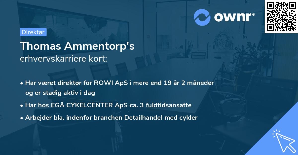 Thomas Ammentorp's erhvervskarriere kort