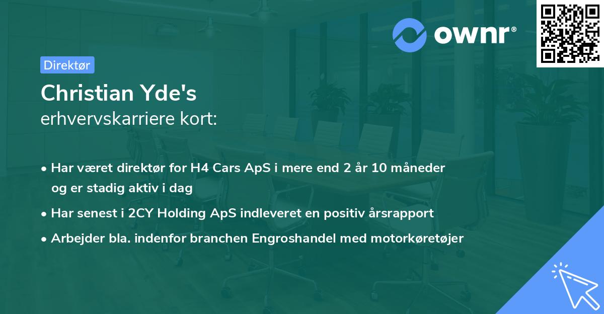 Christian Yde's erhvervskarriere kort