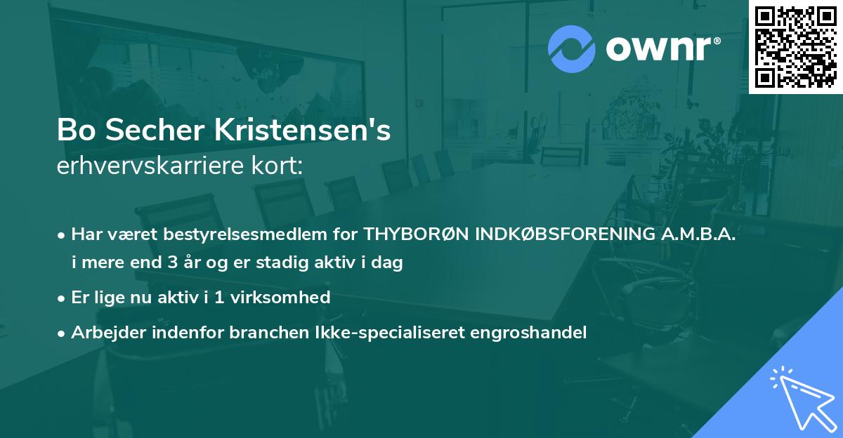 Bo Secher Kristensen's erhvervskarriere kort