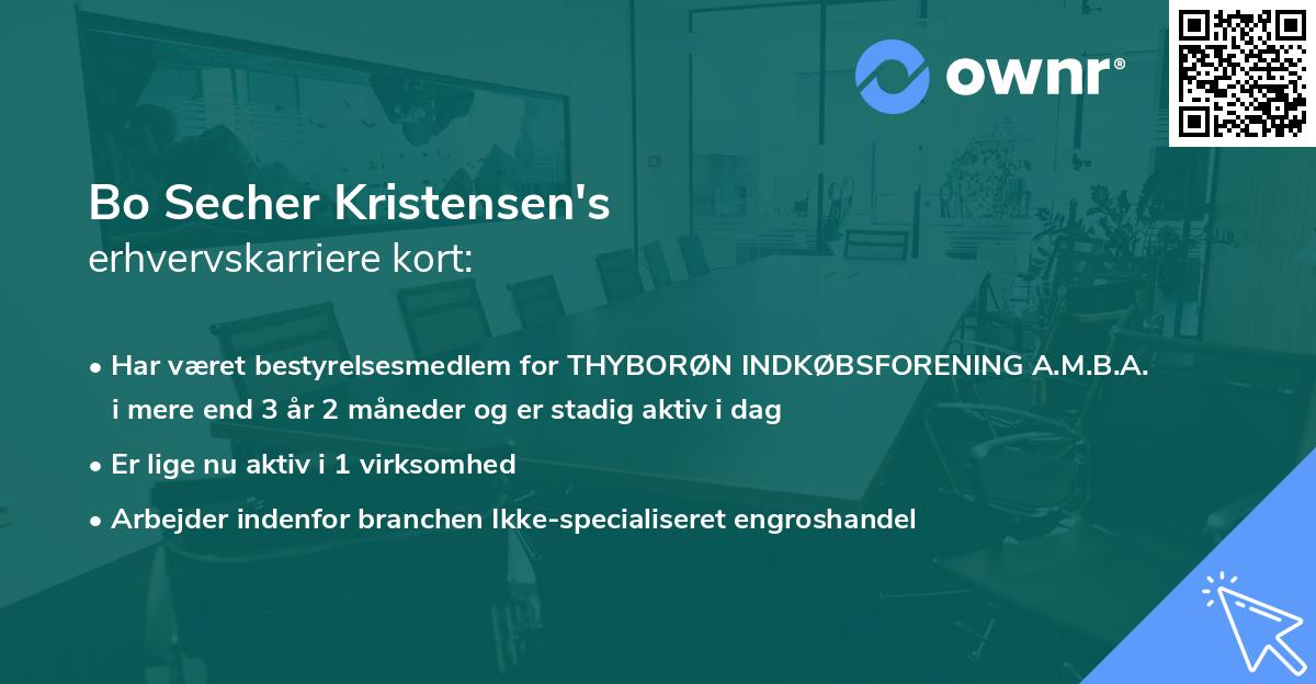 Bo Secher Kristensen's erhvervskarriere kort