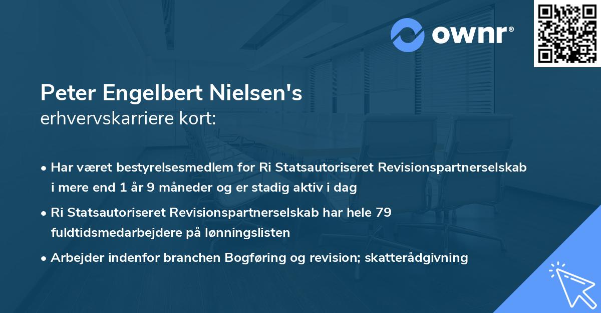 Peter Engelbert Nielsen's erhvervskarriere kort
