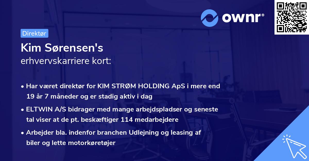 Kim Sørensen's erhvervskarriere kort