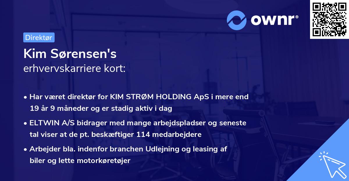Kim Sørensen's erhvervskarriere kort