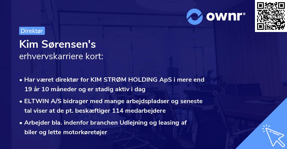 Kim Sørensen's erhvervskarriere kort