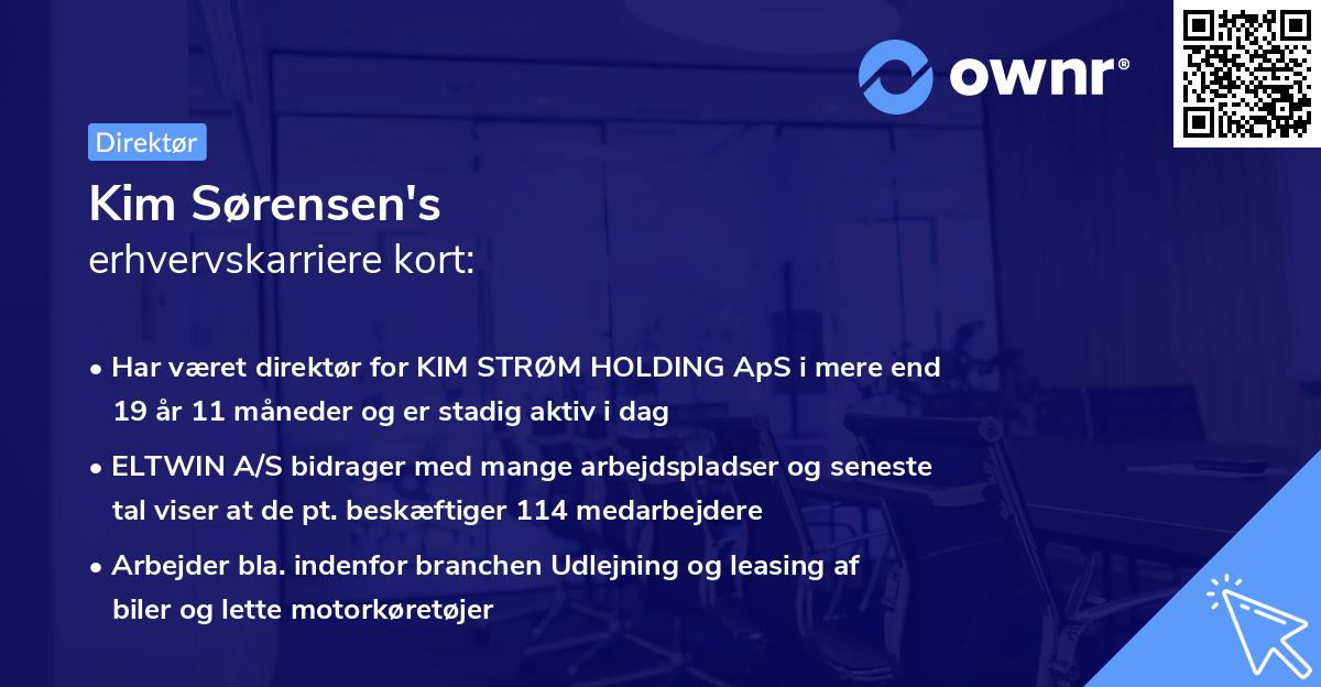 Kim Sørensen's erhvervskarriere kort
