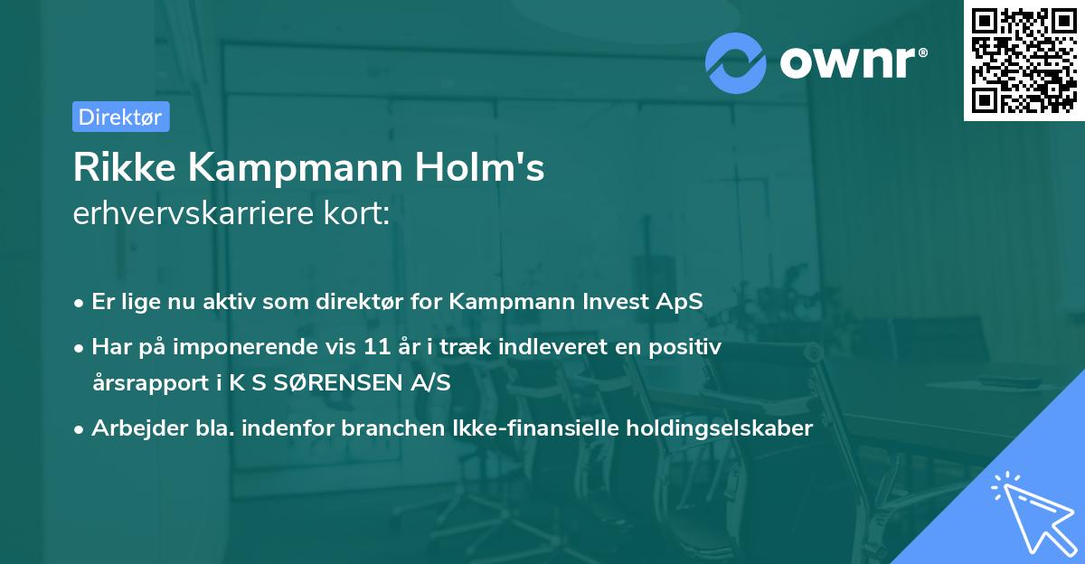 Rikke Kampmann Holm's erhvervskarriere kort
