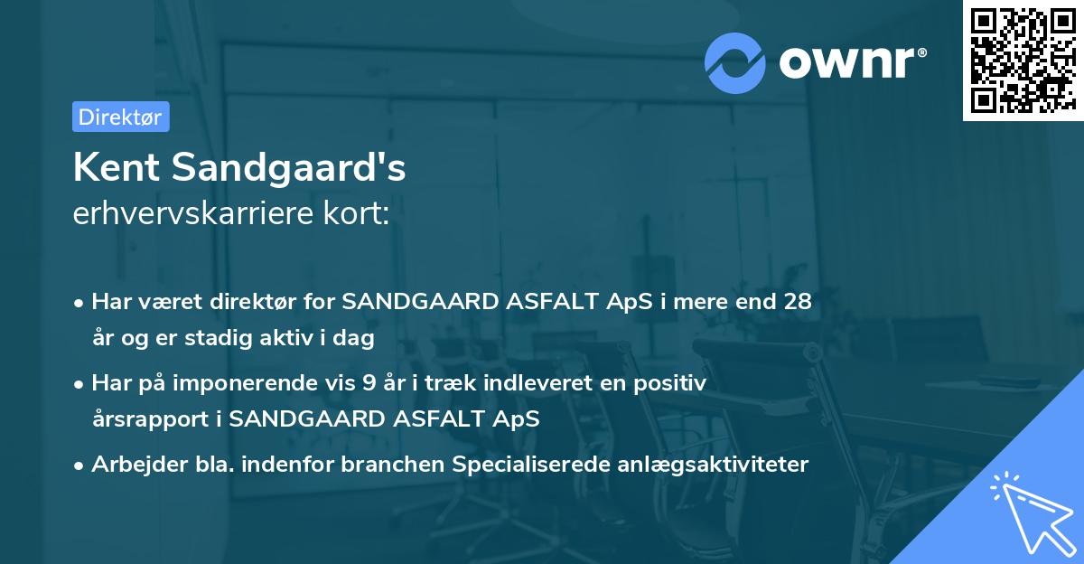 Kent Sandgaard's erhvervskarriere kort