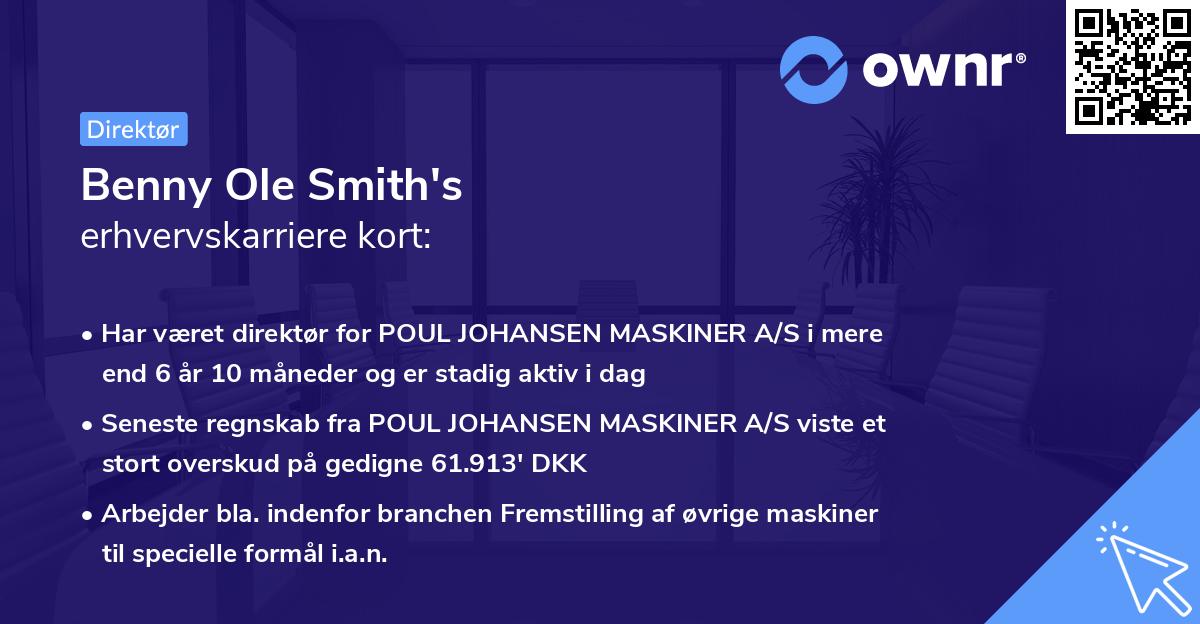 Benny Ole Smith's erhvervskarriere kort