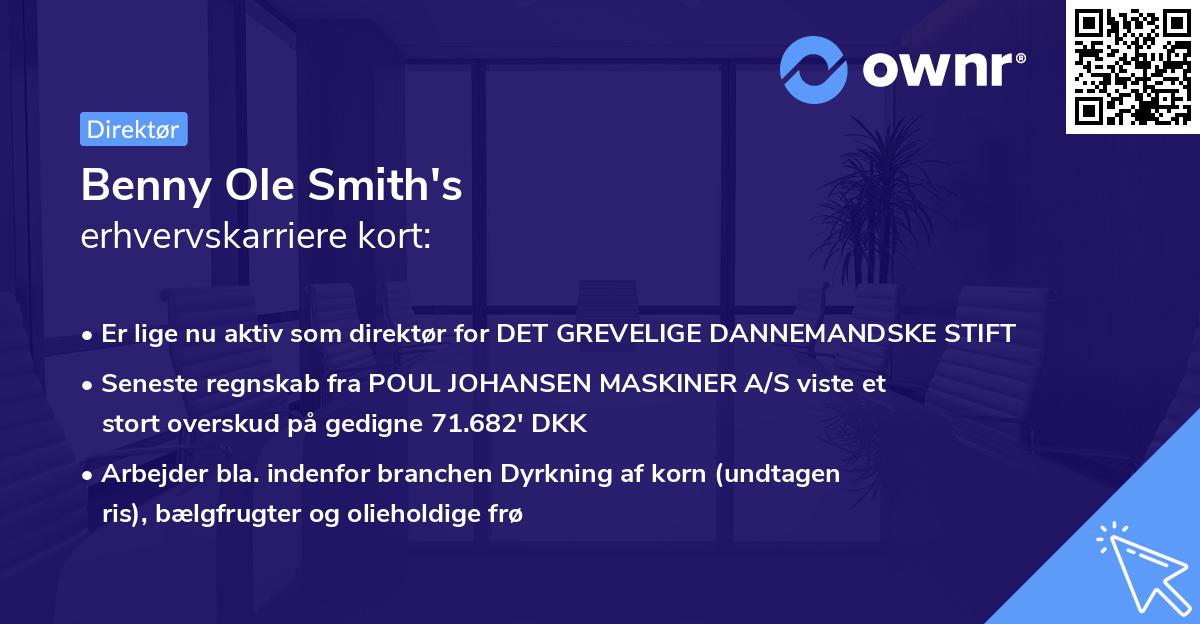 Benny Ole Smith's erhvervskarriere kort