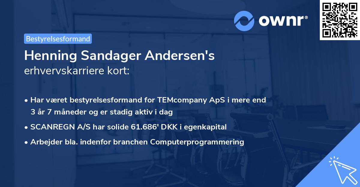 Henning Sandager Andersen's erhvervskarriere kort