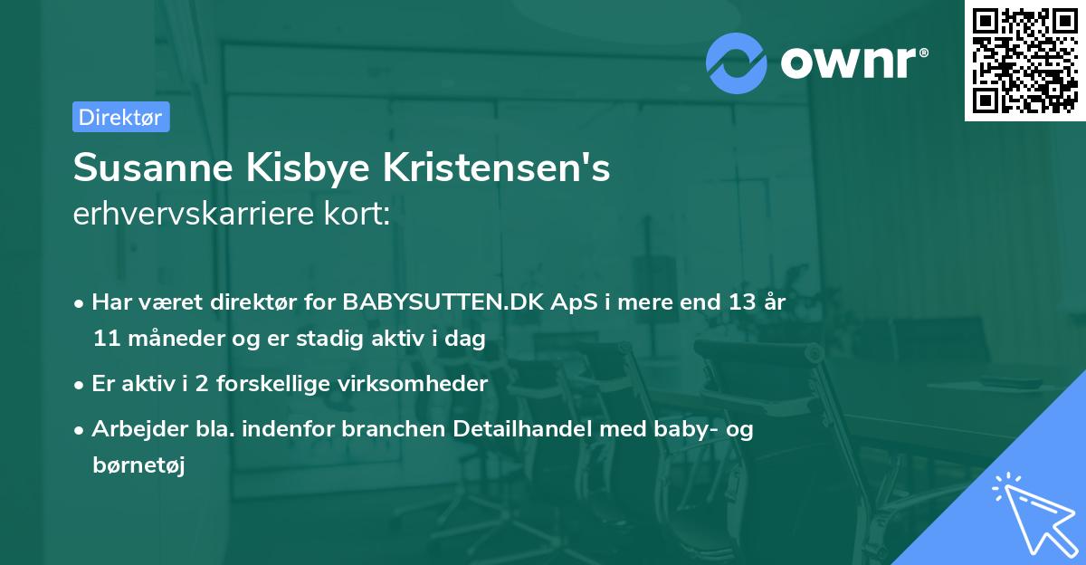 Susanne Kisbye Kristensen's erhvervskarriere kort