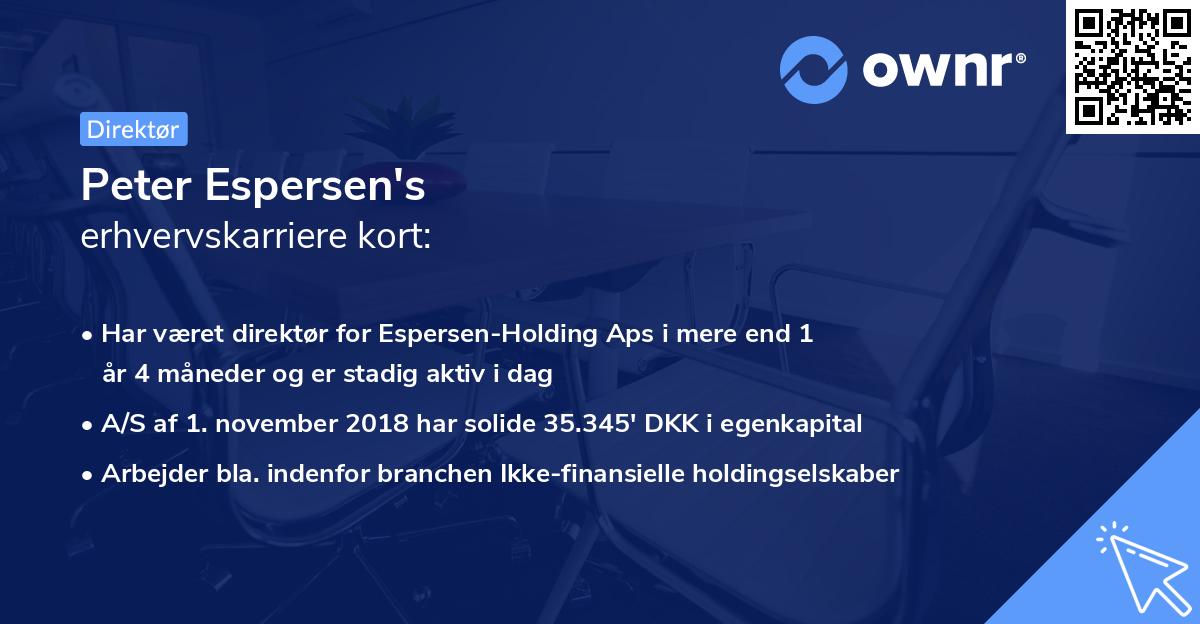 Peter Espersen's erhvervskarriere kort