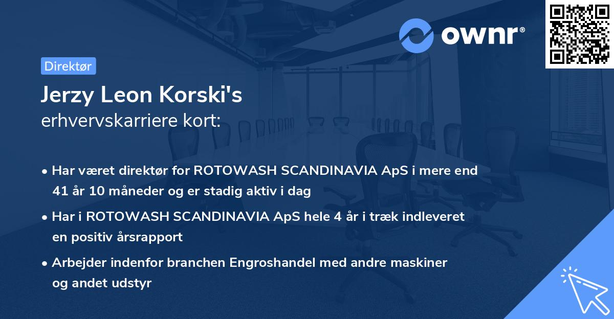 Jerzy Leon Korski's erhvervskarriere kort