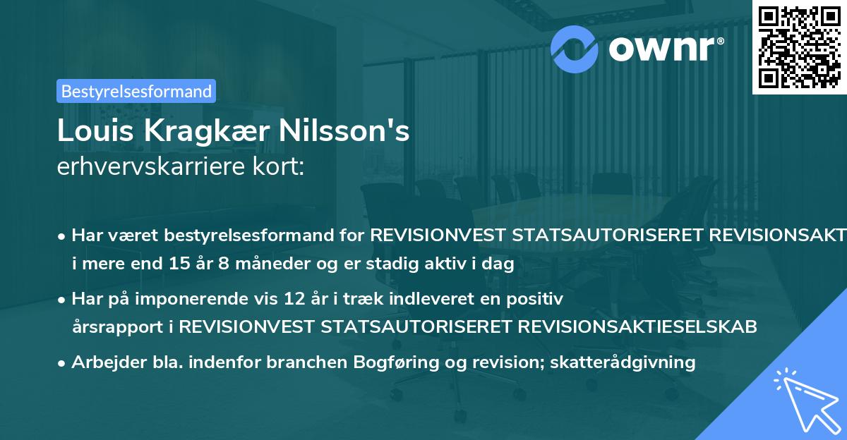 Louis Kragkær Nilsson's erhvervskarriere kort