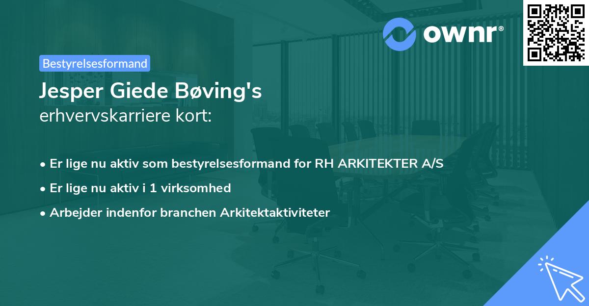 Jesper Giede Bøving's erhvervskarriere kort