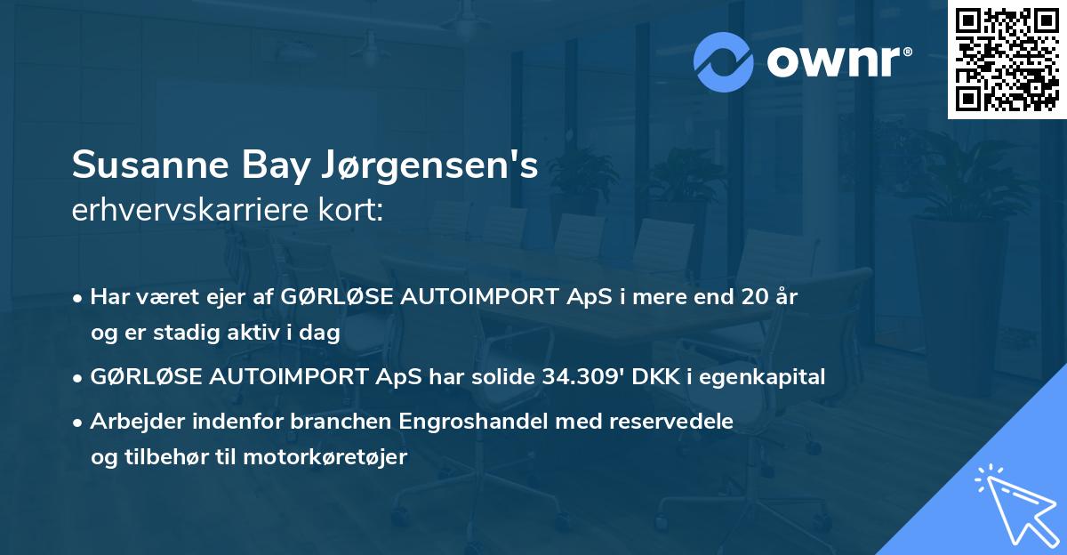 Susanne Bay Jørgensen's erhvervskarriere kort
