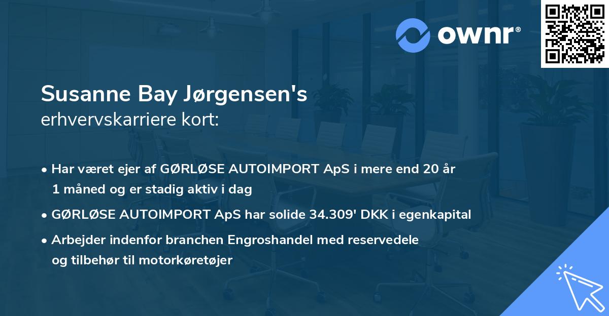 Susanne Bay Jørgensen's erhvervskarriere kort