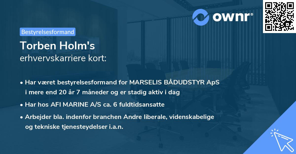 Torben Holm's erhvervskarriere kort