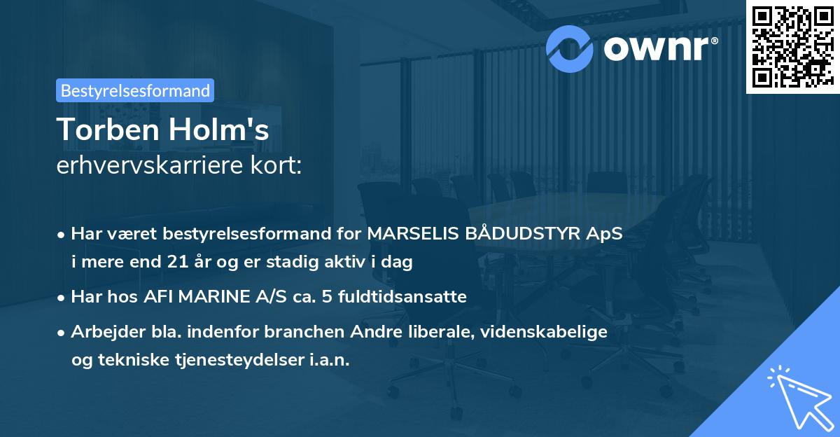 Torben Holm's erhvervskarriere kort