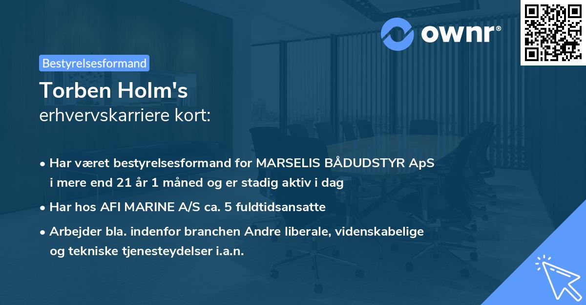 Torben Holm's erhvervskarriere kort