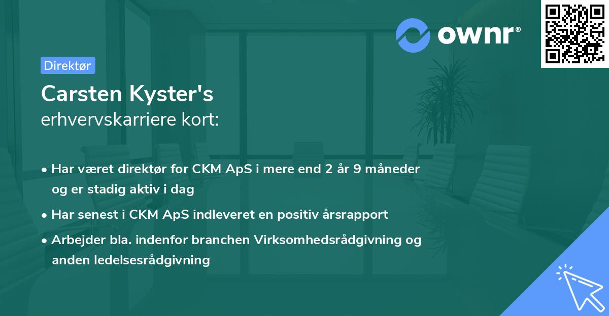 Carsten Kyster's erhvervskarriere kort