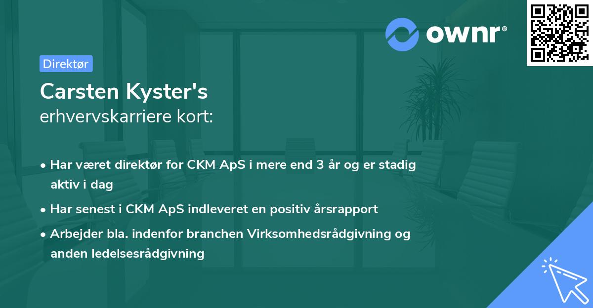 Carsten Kyster's erhvervskarriere kort