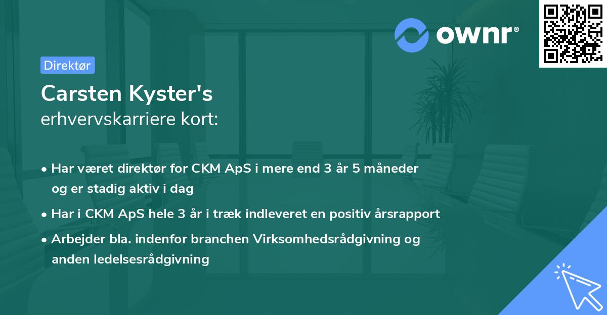 Carsten Kyster's erhvervskarriere kort