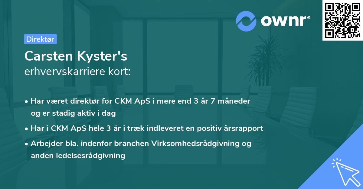 Carsten Kyster's erhvervskarriere kort