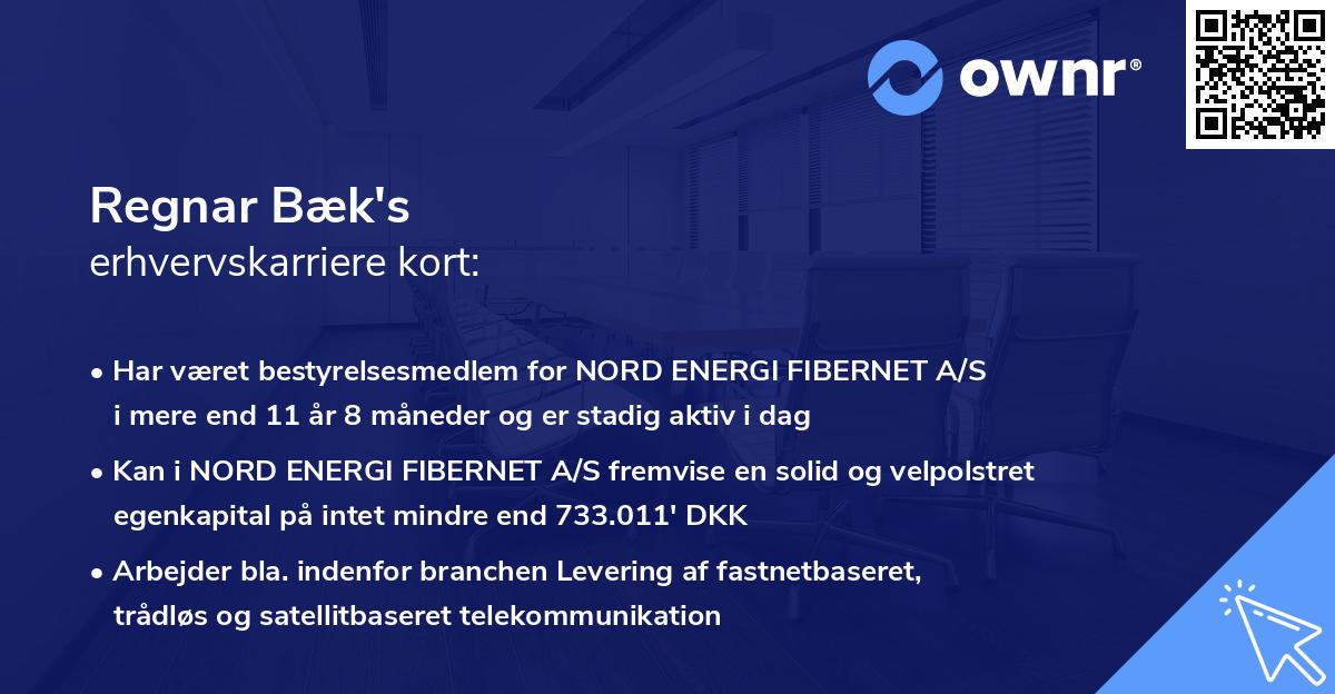 Regnar Bæk's erhvervskarriere kort