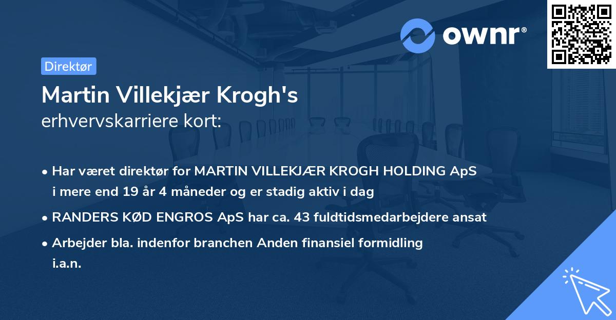 Martin Villekjær Krogh's erhvervskarriere kort