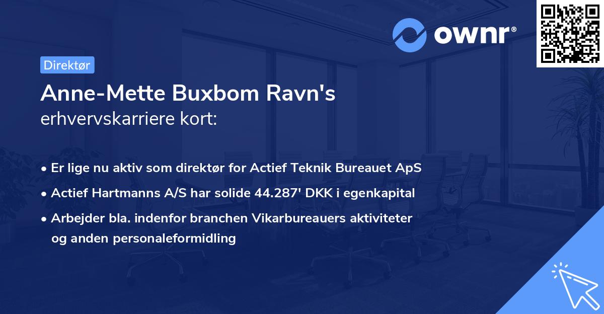 Anne-Mette Buxbom Ravn's erhvervskarriere kort