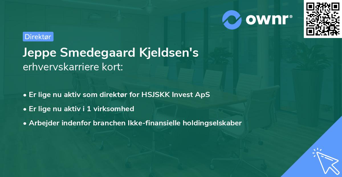 Jeppe Smedegaard Kjeldsen's erhvervskarriere kort