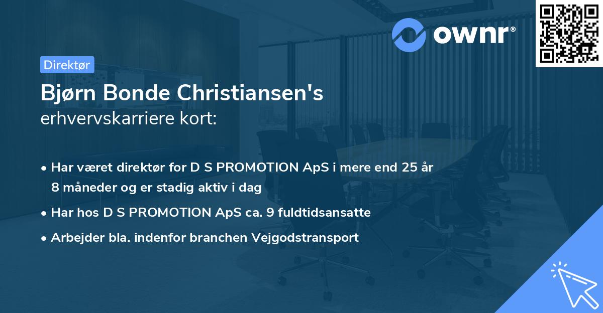 Bjørn Bonde Christiansen's erhvervskarriere kort