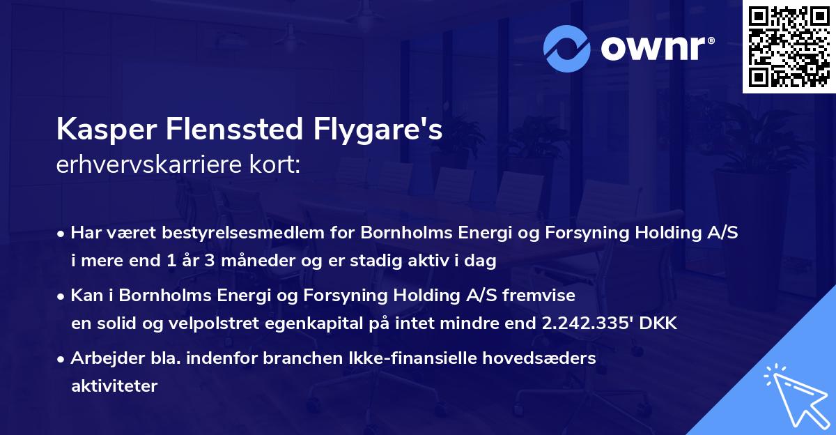 Kasper Flenssted Flygare's erhvervskarriere kort
