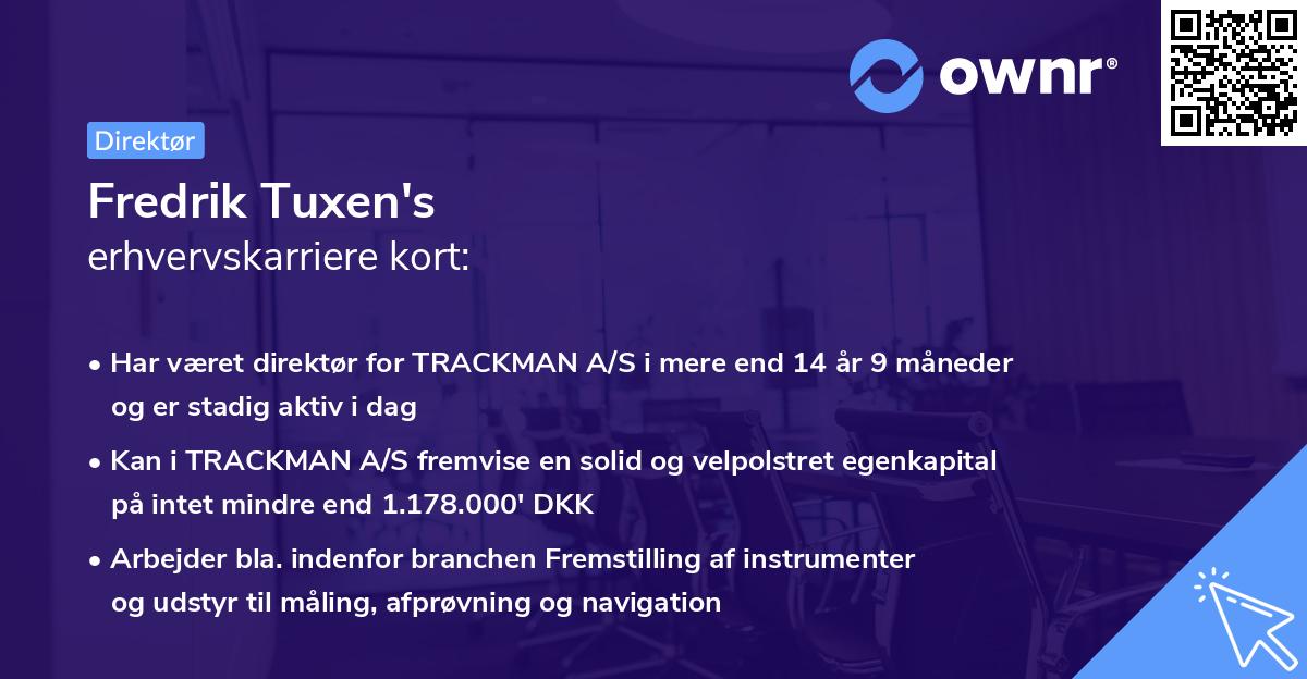 Fredrik Tuxen's erhvervskarriere kort