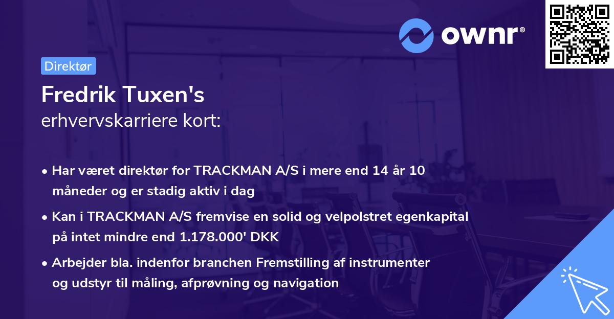 Fredrik Tuxen's erhvervskarriere kort