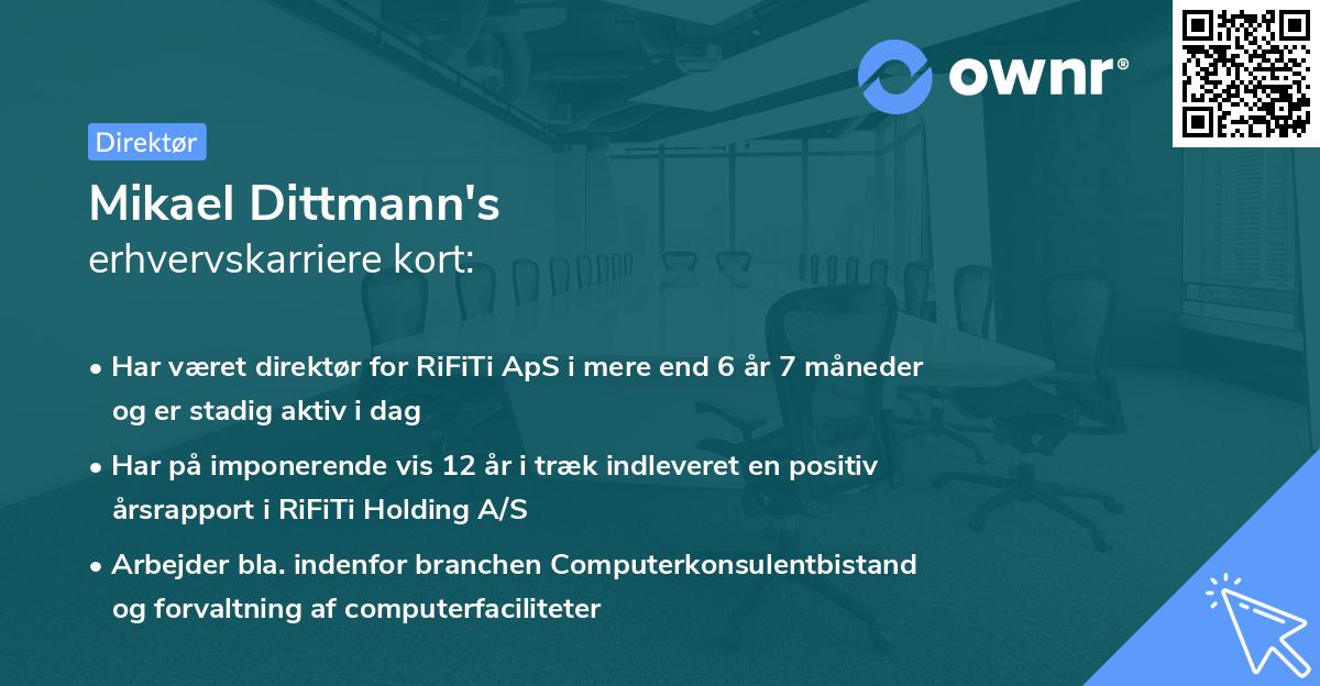 Mikael Dittmann's erhvervskarriere kort